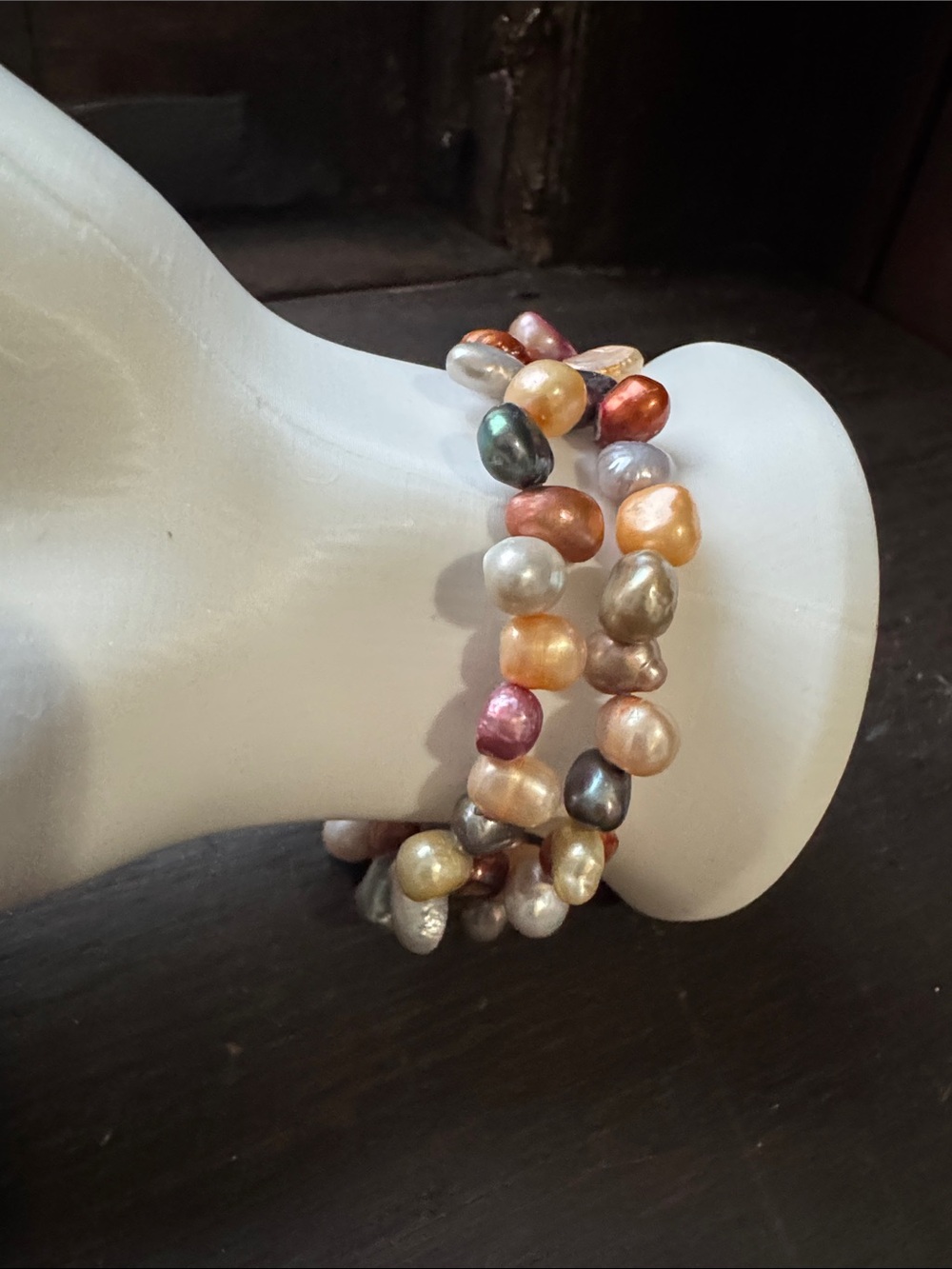 Multicolored Freshwater Pearl wrap around Bracelet - Women Jewelry